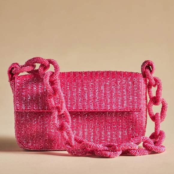 Anthropologie Handbags - Pink Beaded Bag